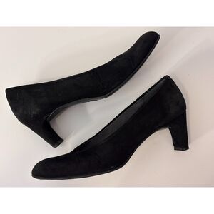 Stuart Weitzman Suede Block Heel Pumps Made in Spain Comfort Career Shoes 7.5
